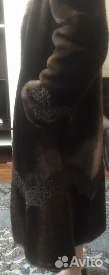 Шуба мутоновая, тёплая, длинная