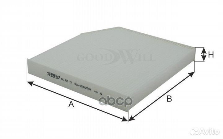 Фильтр салона AG781CF AG781CF Goodwill