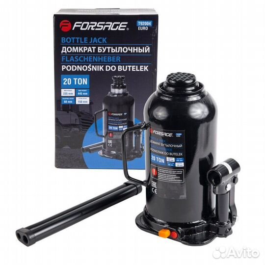 Домкрат бутылочный 20т euro с клапаном (высота под