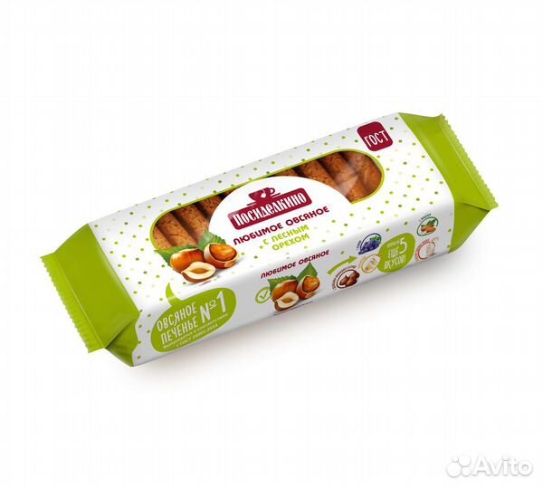 Печенье Овсяное Посиделкино c лесным орехом 300г