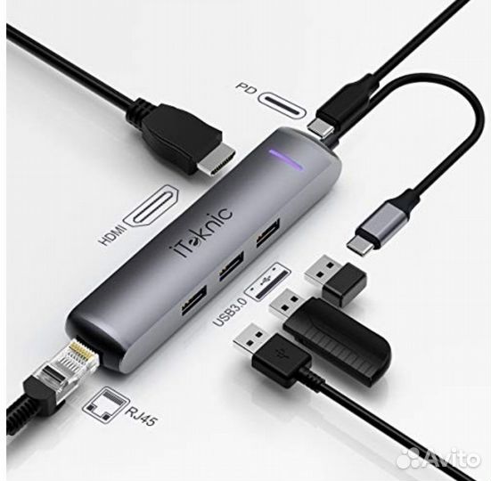 Картридер MacBook USB C 6 port концентратор