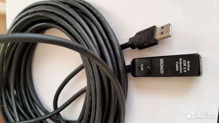 Кабель- удлинитель для интернета Deltaco USB 2.0