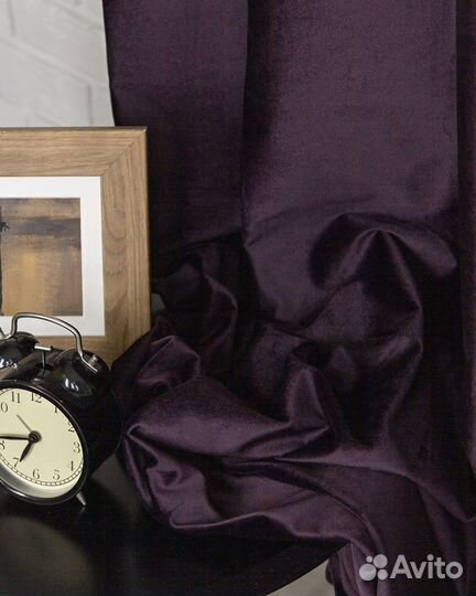 Шторы бархат Беллиссимо спелая слива новые пошив