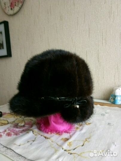 Женская норковая шапка 55-56 размер