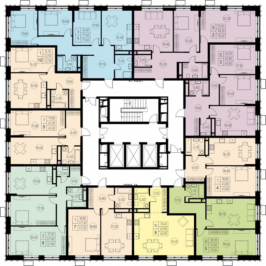 2-к. квартира, 51,6 м², 4/18 эт.