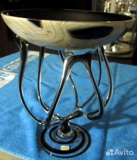 Ваза, цветное стекло, новая. Польша. Ручная работа