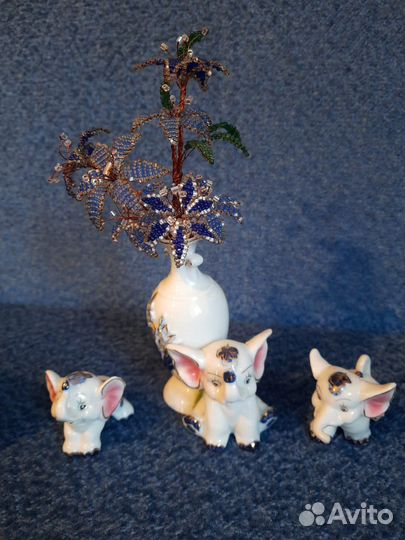 Фигурки слоники гжель