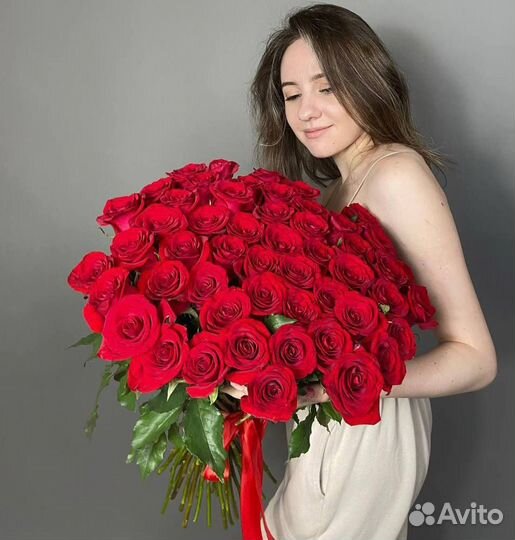 Букет красных роз 15 31 51 101 роза