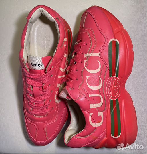 Женские кроссовки gucci rhyton pink