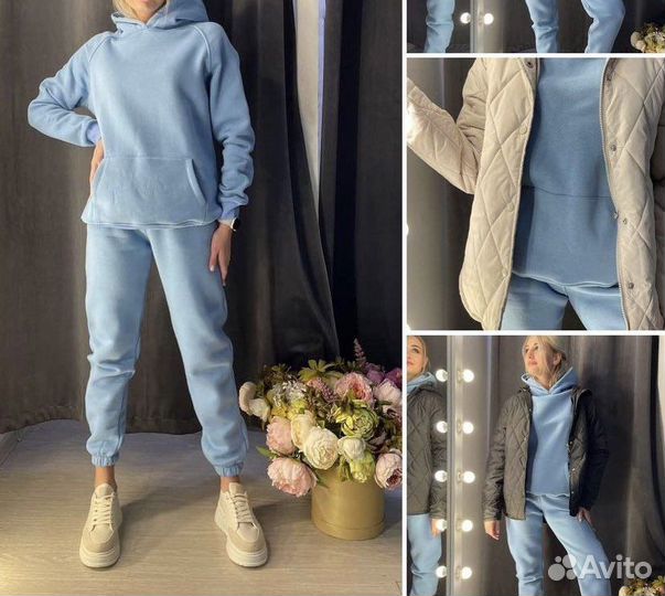 Спортивный костюм на флисе женский теплый
