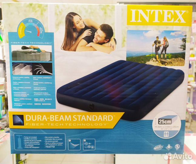Матрас надувной intex 152х203х25 (без насоса)