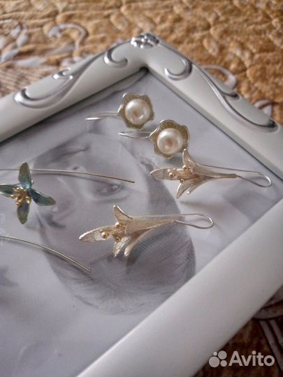 Серьги серебряные