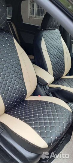 Чехлы Лада Веста бежевый Оксфорд экокожа