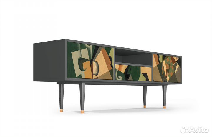 Тв-тумба T6 - Антрацит - Glass and Checkerboard