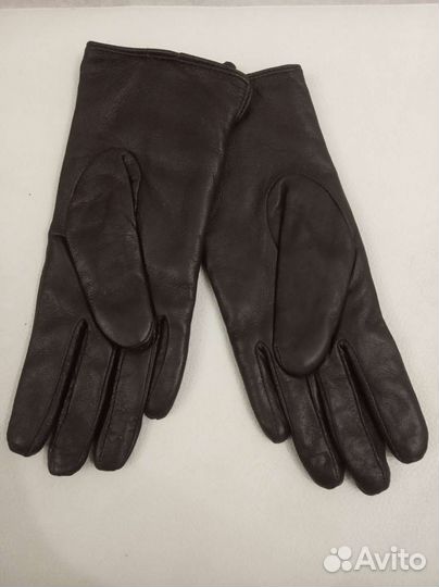 Перчатки кожаные коричневые