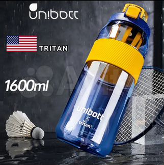 Бутылка для воды Unibott, tritan, синяя, 1600 мл