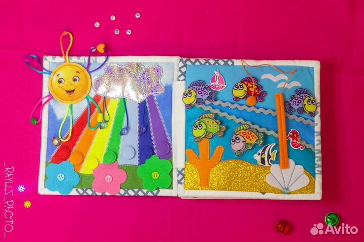 Развивающая книжка из фетра и ткани для детей