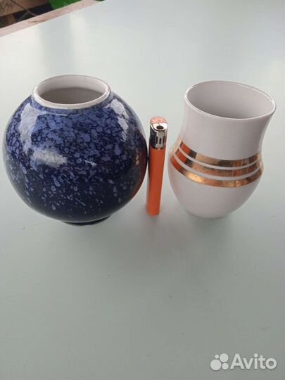 Фарфоровая салфетница Дулево, чайница Синь