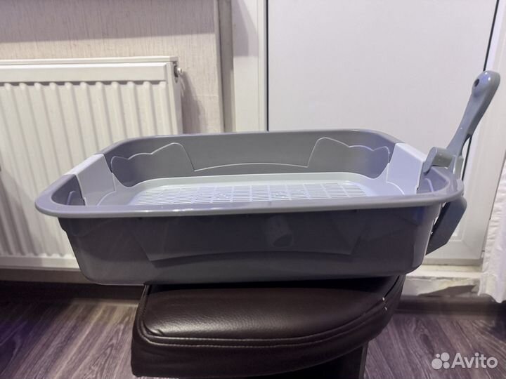 Лоток для кошек большой с сеткой и лопаткой