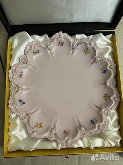Блюдо розовый фарфор Чехия