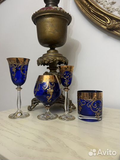 Фужеры. Графин со стаканами. Богемия. Оригинал