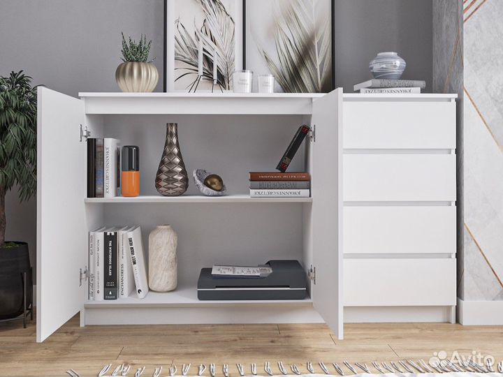 Белый широкий тумба Комод под телевизор как IKEA