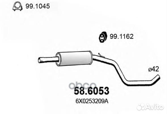 Резонатор глушит. Lupo 1.0I 10/1998/99 586053 asso