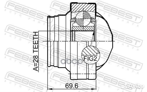 ШРУС внутренний перед 1611639 Febest
