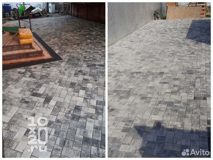 Тротуарная плитка, брусчатка, бордюры с укладкой