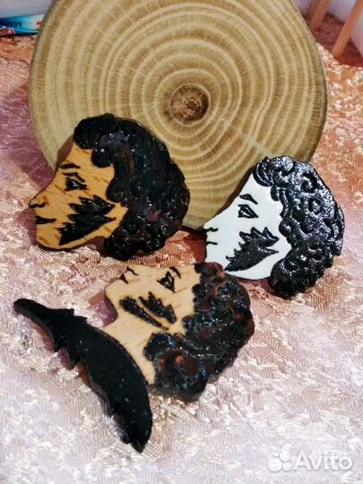 Авторская брошь Пушкин ручная работа