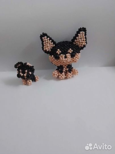 Амигуруми из бисера чихуахуа/доберман