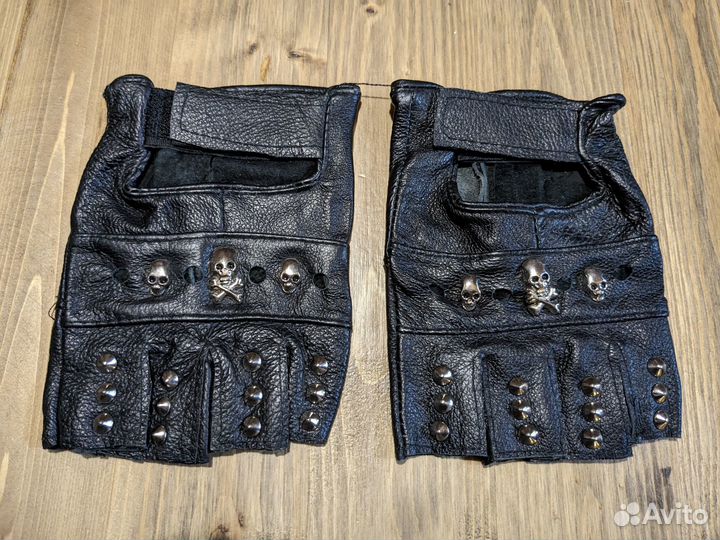 Перчатки кожаные без пальцев