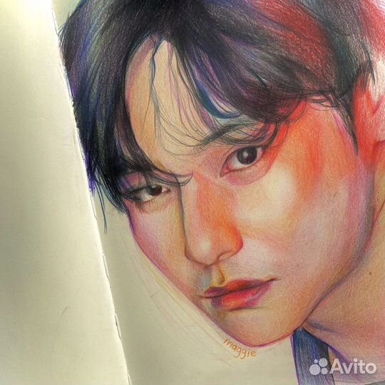 Портрет цветными карандашами