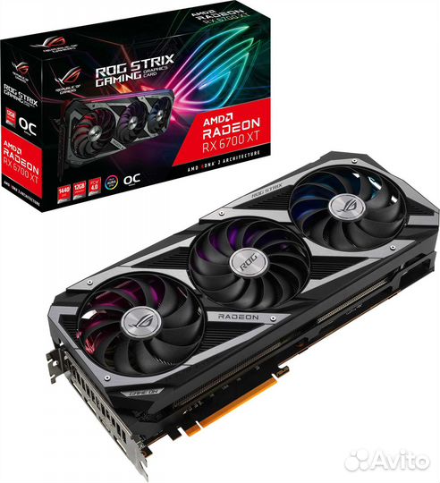 Видеокарта Asus PCI-E 4.0 ROG-strix-RX6700XT-O12G-gaming AMD Radeon RX 6700XT 12Gb 192bit gddr6 2548