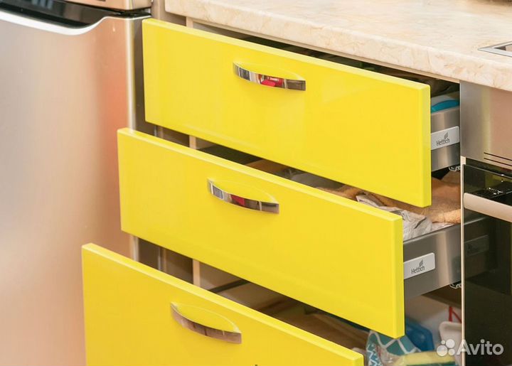 Кухня Жёлтая по индивидуальному заказу