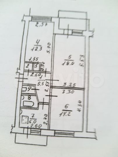3-к. квартира, 63 м², 3/5 эт.