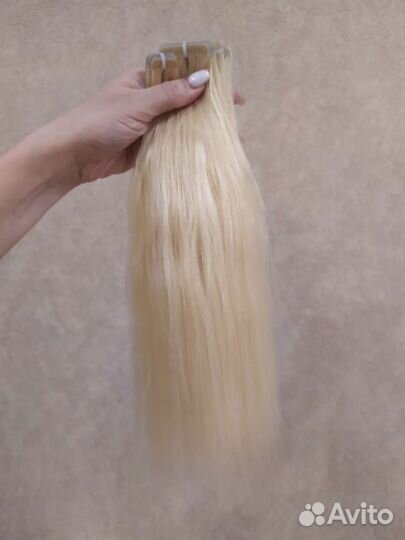 Волосы для наращивания на лентах Хаиршоп блонд
