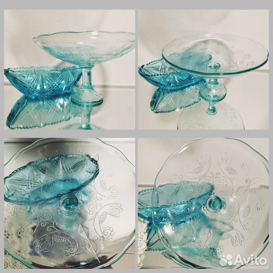 Конфетница, цветное стекло