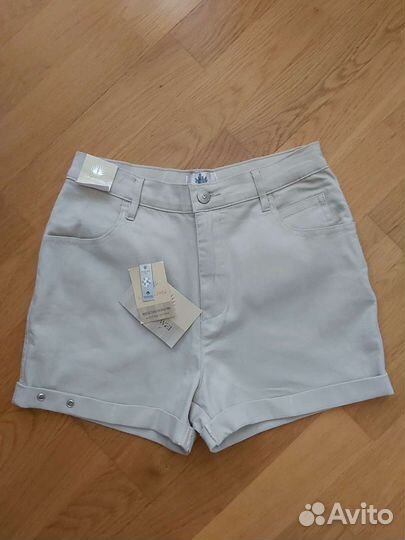 Шорты новые беж джинсовые высокая посадка р.29