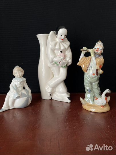 Фарфоровые статуэтки,Пьеро, клоуны,Европа