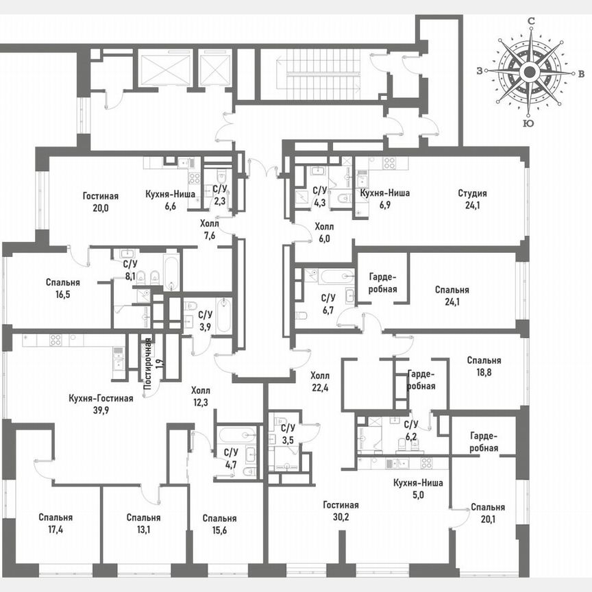 3-к. квартира, 137 м², 9/20 эт.