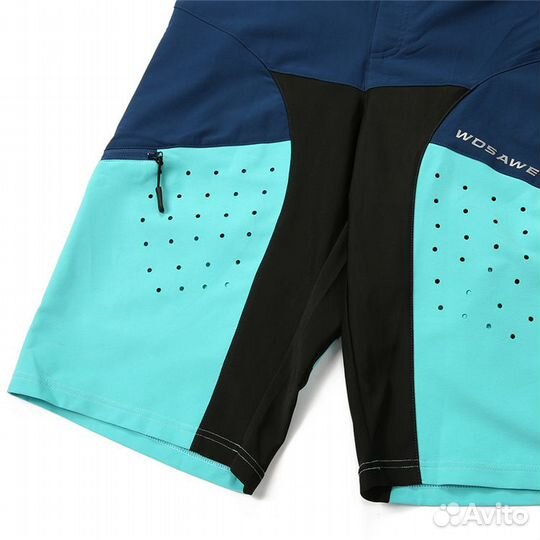 Шорты велосипедные wosawe BO147-L. Синий-Бирюзовый (xxxl)