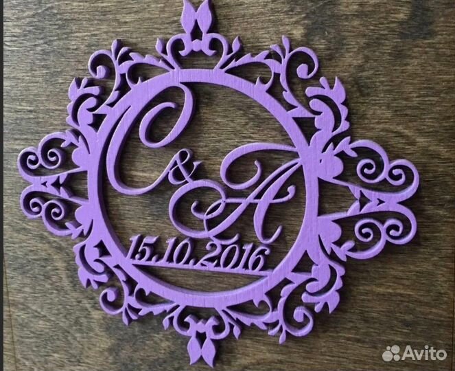 Монограмма на свадьбу (разные размеры)