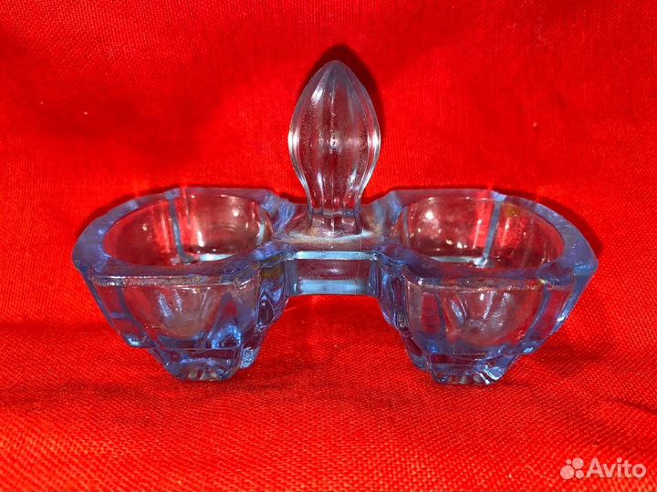 Солонка двойная стеклянная купорос