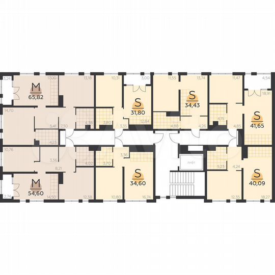 1-к. квартира, 41,7 м², 4/5 эт.