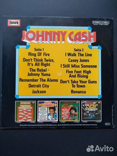 Пластинка Johnny cash сборник (70ых)