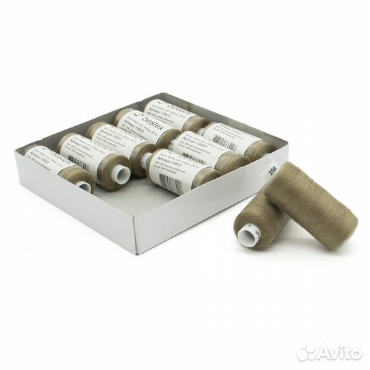 258 цинковый серый Нитки 40/2 универсальные, 400ярд, Bestex (258 цинковый серый), 10 шт