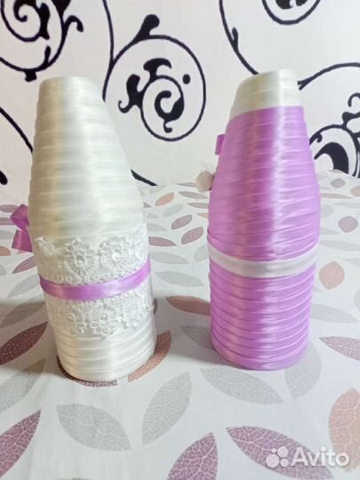 Украшения на шампанское свадебные