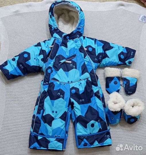 Зимний/демисезон. комбинезон-конверт(размер68-80)