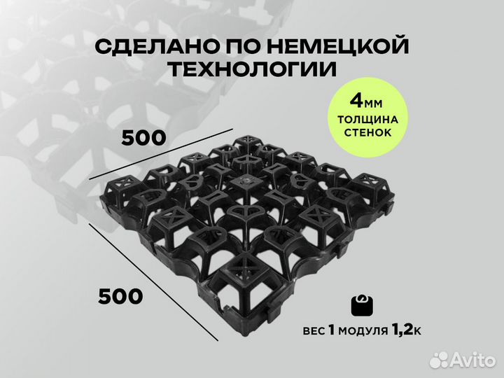 Газонная решетка пластиковая парковка Экопарковка